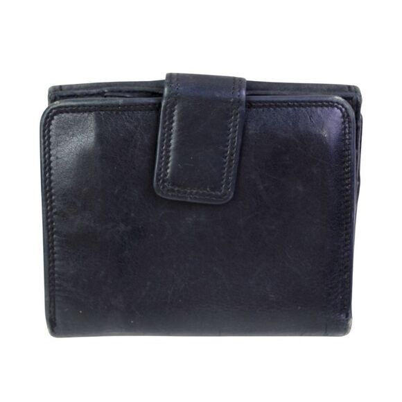 Lancel PARIS BLACK GENUINE LEATHER ID CARD COIN SMALL HOLDER BIFOLD WALLET PURSE - Picture 2 of 11